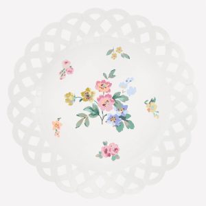 Basketweave Floral Dinner Plates